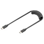 Digitus Ak-300431-006-S USB-C Adapter Black Spiral Cable 1M