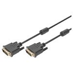 Digitus AK-320101-020-S DVI Cable 24+1-pin plug 2m Black screwable ferrite