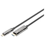 Digitus AK-330150-150-S HDMI/USB-C Cable 15 m Black Aluminium Braided Shield