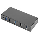 Digitus DA-70257 USB hub 4-port USB 3.0 black compact design durable build