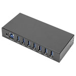 Digitus DA-70258-1 USB 3.0 hub 7 ports steel casing LED black wall mount option