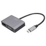 Digitus Da-70827 Adapter Displayport VGA USB-C Black Shielded 0.2 M Round