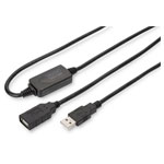 Digitus DA-73101 USB cable USB 2.0 USB-A socket to USB-A plug 15m Black