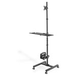 Digitus DA-90374 PC/monitor trolley Black Height-adjustable Keyboard tray