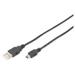 Digitus DB-300130-018-S USB Cable Black 1.80 m USB-A plug to USB-Mini-B plug