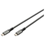 Digitus DB-300443-010-S USB4 USB-C cable Black Braided 1.00 m Shielded 8K UHD