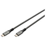 Digitus DB-300443-030-S USB-C cable Black Braided Shielded 3m tearproof 8K UHD