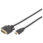 Digitus DB-330300-020-S HDMI DVI Adapter Cable Black Gold-Plated 2m DoubleShield