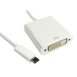 TruConnect 16-1741 15cm USB Type C M DVI-D F White Cable