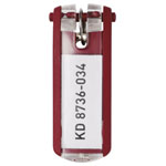 Durable 195703 Key ring Key Clip Red Pack of 6 Key Chains