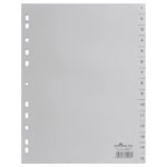 Durable 652410 Index A4 15 Dividers Grey Polypropylene Embossed Tabs