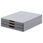 Durable 760327 VARICOLOR 3 Desk Drawer Box Grey 3 Drawers A4/C4/Folio/Letter