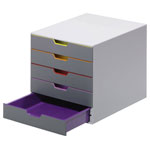 Durable 760527 VARICOLOR Desk drawer box 5 drawers Grey A4 C4 Folio Letter