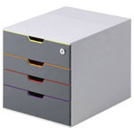 Durable 760627 VARICOLOR Desk Drawer Box Grey 4 Drawers A4/C4/Folio/Letter
