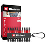 Einhell 118633 Bit Set 10 pcs PH PZ TORX Allen 1/4" Impact Karabiner