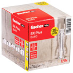 Fischer 573161 SX Plus Dowel Jointing Biscuits & Dowels 8 mm 40 mm 120 pcs