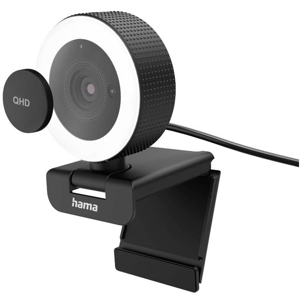 Hama 139989 Webcam 2560x1440 Pixel Clip mount Stand Stereo microphone