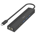 Hama 200144 USB 3.0 hub 6 ports quick-charge port USB C connector Black