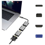Hama 00200306 Adapter USB-C To Mini Dp HDMI VGA Grey For Monitors TVs