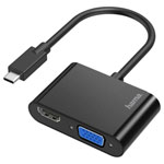 Hama 00200313 USB-C HDMI VGA Adapter Black Monitor TV AV Adapters