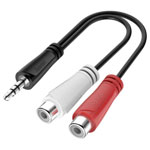 Hama 00200350 Jack/RCA Audio/Phono Cable Black 0.15 m