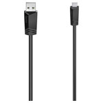Hama 00200605 USB cable USB 2.0 USB-A to USB-Mini-B 0.75 m Black Silver