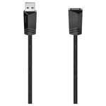 Hama 200621 USB cable USB 2.0 USB-A socket plug 5m Black
