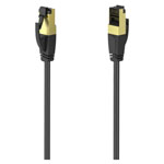 Hama 00200691 Network cable CAT 8 S/FTP Black gold plated 0.5 m