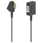 Hama 201102 Phone Cable TAE-Uplug to TAE-U socket Black 10 m