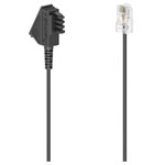 Hama 201114 DSL Cable TAE-F to RJ45 8p2c Black 10m for Phone/Modem Connection