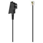 Hama 201155 Phone Cable Black with 1x TST plug and 1x RJ12 6p6c plug