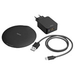 Hama 201687 Wireless charger Inductive 2000mA QI-FC15 Metal Black