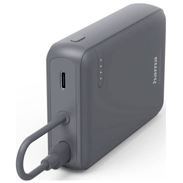 Hama 00201739 Power Pack Travel 10000Mah 2 USB-C Outputs Anthracite