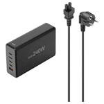 Hama 201977 USB charging station 5 ports GaN fast charging 240 W black