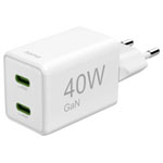Hama 201989 GaN USB charger 2x USB-C 40 W white