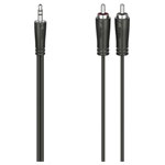 Hama 00205112 Jack/RCA audio cable black 5m 2x RCA plug 1x jack plug 3.5mm