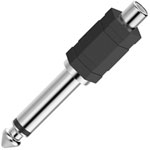 Hama 205188 RCA/Jack Adapter Black 1x RCA socket 1x Jack plug 6.35 mm