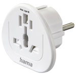 Hama 00223455 Travel adapter Type E and F 3-pole universal white