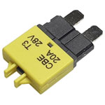 Hansor CBE3 Circuit Breaker Manual Reset 20A Yellow Automotive Fuse