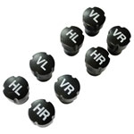 HP Autozubehör 18312 Valve dust cap set Black 8-piece Tyre Valve Dust Caps