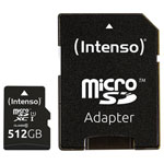 Intenso 3423493 Premium Microsdxc Card 512 Gb Class 10 Uhs-I With Sd Adapter