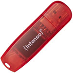 Intenso 3502491 Rainbow Line USB stick 128 GB Red transparent USB A 2.0