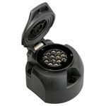 IWH 10209 Trailer socket 13-pin socket-plug Plastic Trailer Push-Fit Systems