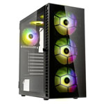 Kolink Observatory HF PC casing Black 4 built-in LED fans Glass panels