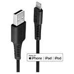 LINDY 31320 USB cable USB 2.0 Apple Lightning to USB-A Black 1m