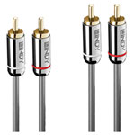 LINDY 35346 RCA audio cable 2x phono to 2x phono 2m anthracite