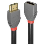 LINDY 36475 HDMI Cable extension 0.50m Anthracite Black Red 4K UHD gold plated