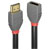 LINDY 36475 HDMI Cable extension 0.50m Anthracite Black Red 4K UHD gold plated