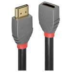 LINDY 36476 HDMI cable extension anthracite 1m black red gold plated connector