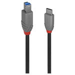 LINDY 36666 USB cable USB 3.2 Gen1 USB-C to USB-B Black 1m